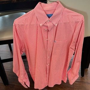 Coast mens button down. Large salmon. Huntington style